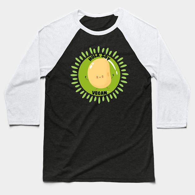 Hola Soy Vegan Spanish Vegan Pun Baseball T-Shirt by veganspace